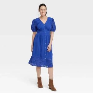 Short Sleeve A-line dress- Knox Rose- Royal Blue XL